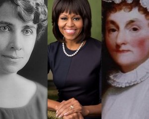 First ladies Grace Coolidge, Michelle Obama and Abigail Adams. 